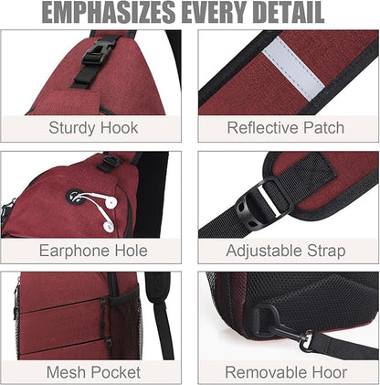 Crossbody Bags for Women Men Trendy Sling Bag Bakpack Casual Chest Bag with Convertible Shoulder Strap