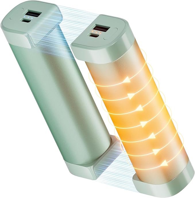Hand Warmers Rechargeable 2 Pack, Magnetic Electric Hand Warmers, 360°Heating 14Hrs Warmth 3 Levels Temp, Portable 10000mAh Power Bank, Indoors/Outdoors, Raynauds, Golf, Gifts for All