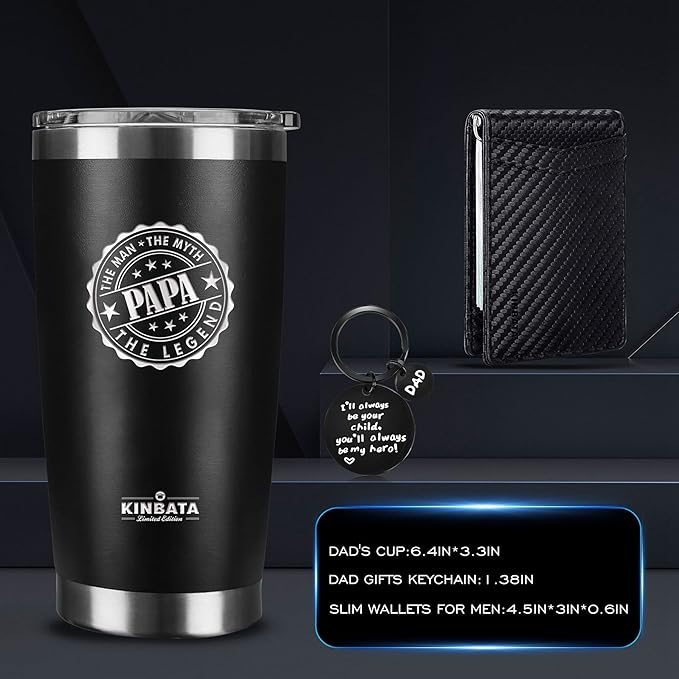 Birthday Gifts for Dad from Daughter,Wife,Son,Kids-Fathers Day Best Gifts for Men Personalized Gifts for Him PaPa Who Wants Nothing Basket for StepDad,Husband,Uncle,Grandpa Slim Wallet
