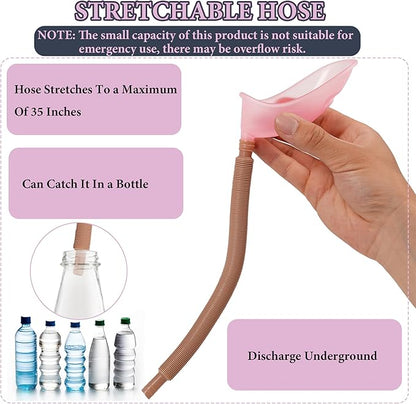 Female Urination Device,Portable Urinal Allows Women to Pee Standing Up,Female Pee Funnel with Retractable Hose, Reusable Women Pee Funnel for Camping,Hiking,Outdoor Activities,Travel(set of 4)