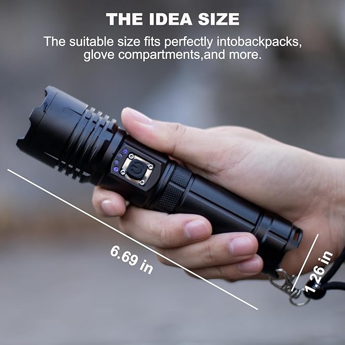 Flashlights High Lumens Rechargeable 2 Pack, 990000 Lumen Super Bright Led Flashlight with USB Cable, IPX7 Waterproof, 5 Modes Powerful Handheld Flash Light for Home Camping Emergency