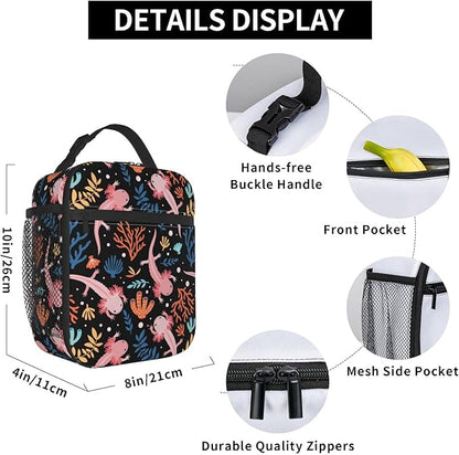 Axolotl Lunch Box Reusable Insulated Lunch Bag Thermal Cooler Tote For Boys Girls Teen School Men Women Picnic Travel Hiking