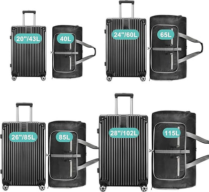 Dimayar Travel Duffle Bag for Men Women - Foldable Duffel Bag with Shoes Compartment - Overnight Bags Waterproof & Tear Resistant(65L,Black)