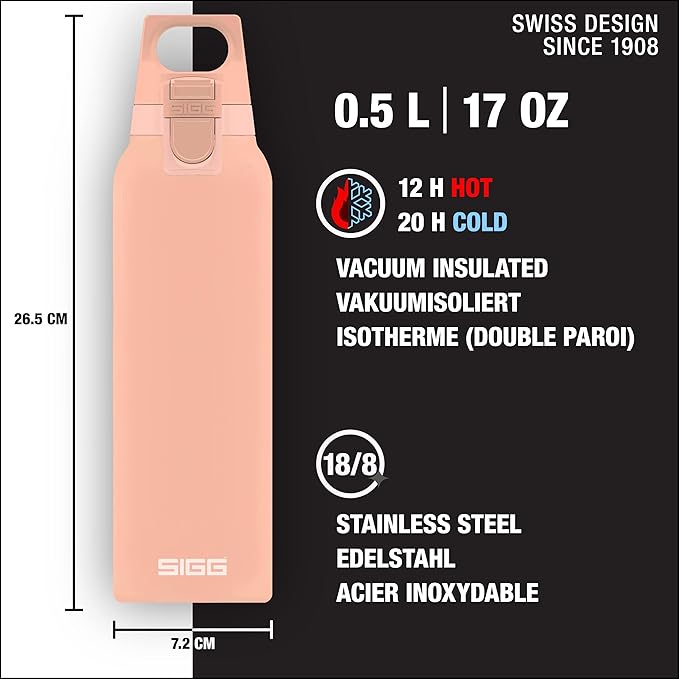 SIGG - Thermo Flask Hot & Cold ONE - Insulated Water Bottle - Tea Filter - Leakproof - BPA-Free - Stainless Steel - 17Oz