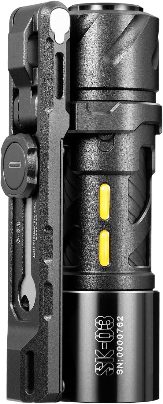SK03 PRO Small Flashlights Powerful, LED Rechargeable Flashlight USB C, 1000 High Lumens EDC Flashlight with Magnetic Bracket, 4 Colors Filters, 10 Modes for Outdoor, Camping, Emergency