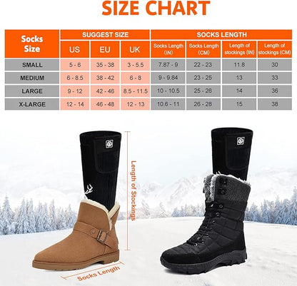 Upgraded Rechargeable Electric Heated Socks,7.4V 2200mAh Battery Powered Cold Weather Heat Socks for Men Women,Outdoor Riding Camping Hiking Motorcycle Skiing Warm Winter Socks