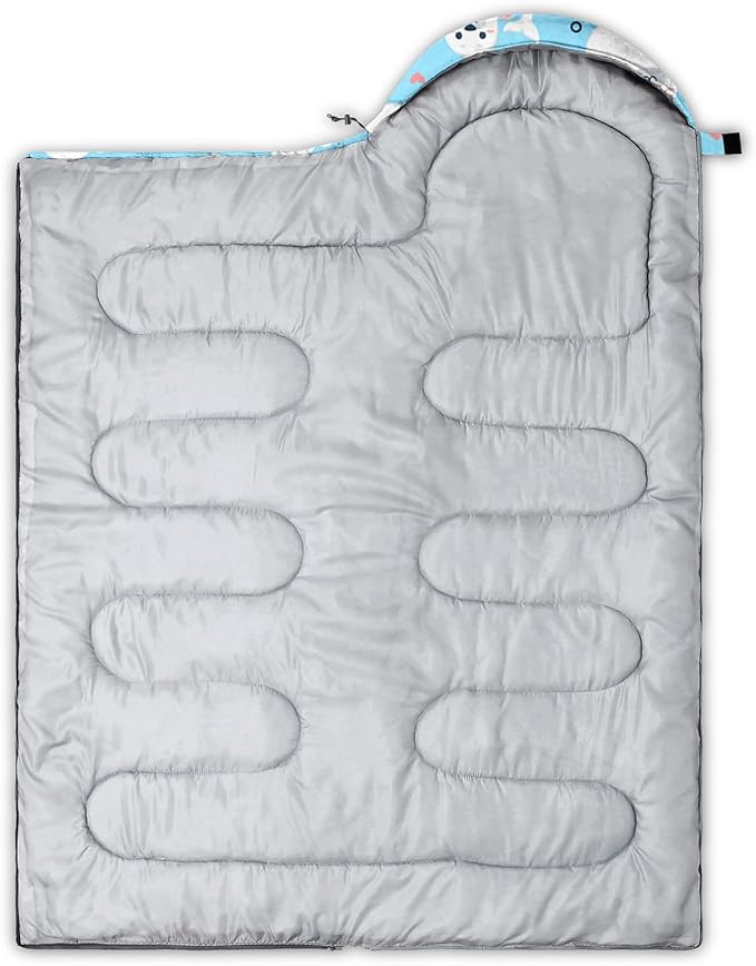 Kids Sleeping Bag for Boys Girls,Cute Puppy Print-Lightweight Warm Portable Outdoor Indoor-Waterproof Cold Weather Resistant Sleeping Bag for Camping Hiking