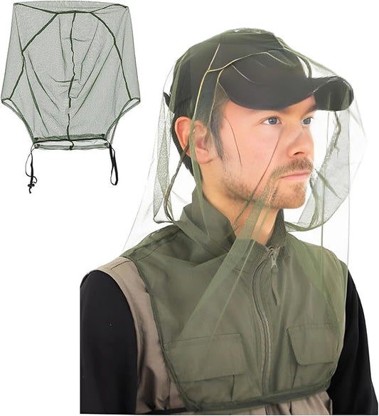 2 Packs Mosquito Head Net Mesh, Bug Net for Head Better Sealing Face Neck Mask Suitable for All Seasons (Black)