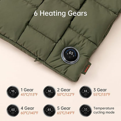 JISULIFE Hand Warmers Rechargeable, 6 Gears Heated Gloves with Power Bank, Multi-Functions Heating Pad & Hand Warmers, Heated Gloves Gifts for Women, Kids, Hunting, Camping