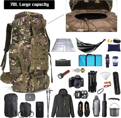 Hiking Backpack for Men 70L/100L Camping Backpack Military Rucksack Molle 3 Days Assault Pack for Climbing