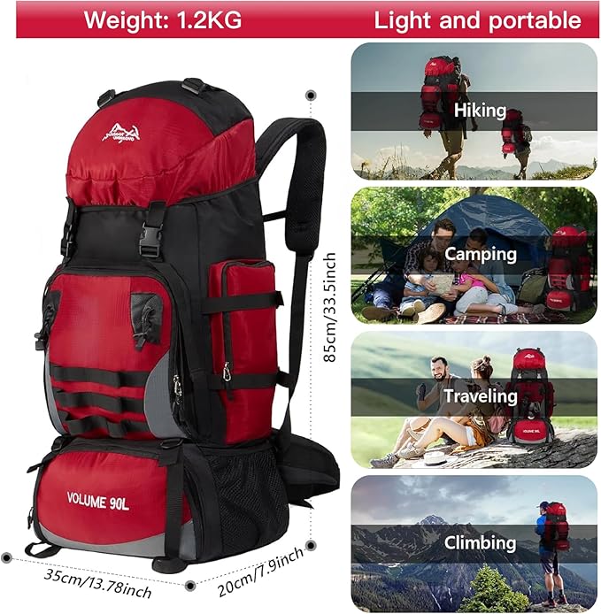 90L Large Camping Hiking Backpack,Trekking backpack,Waterproof Molle Rucksack Backpack,Sport Backpack