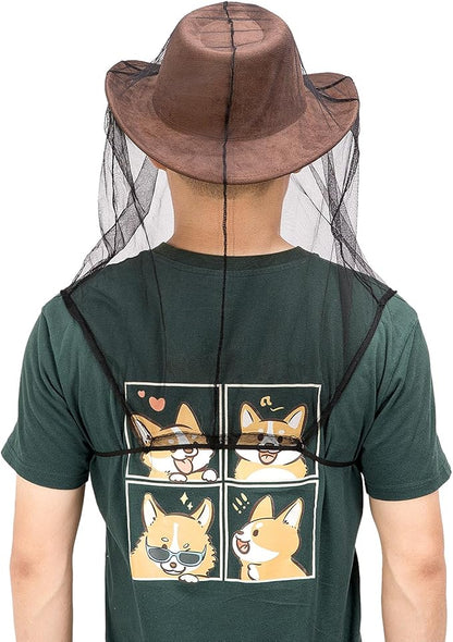 Extra Large Mosquito Head Net, Ultra Mesh Bug Face Netting for Hats, Face Neck Netting Mask Screen Cover, Outdoor Protection