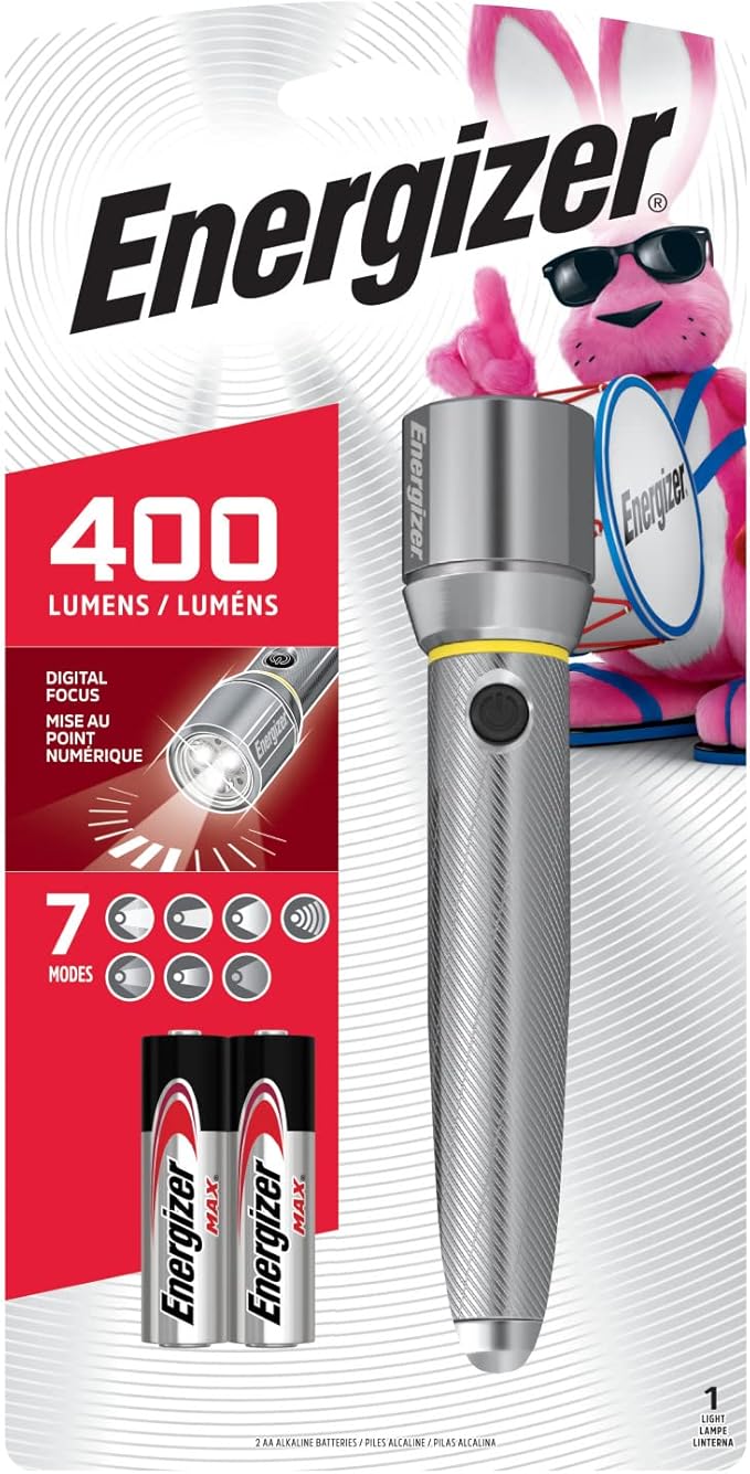 Energizer LED Flashlight, Super Bright Flashlight for Camping and Power Outages, Flash Light with AA Batteries Included , Pack of 1