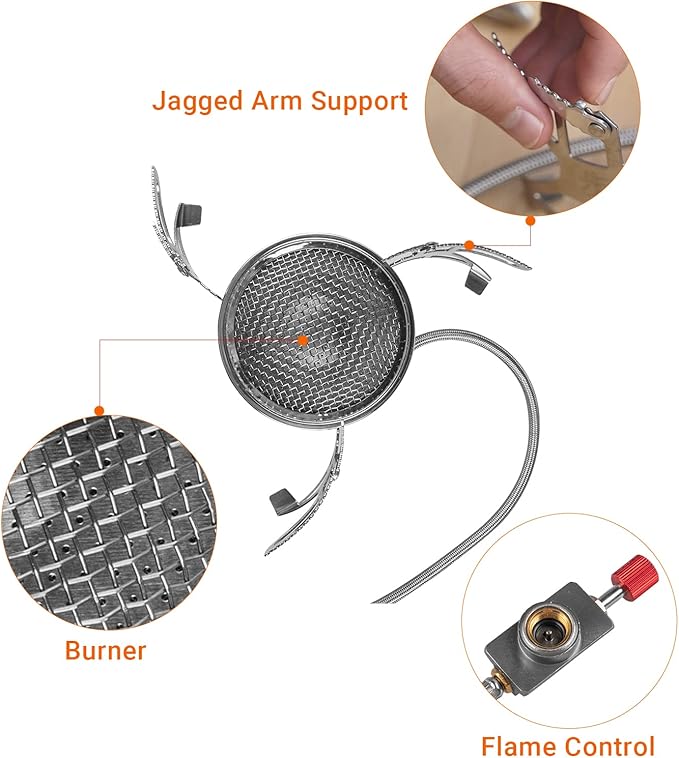 Bulin Camping Gas Stove Burner 3500W/3800W/5800W/6800W/18000W Adjustable Ultralight Backpacking Stove Windproof Camp Portable Propane Stove for Camping Hiking Backpack Outdoor