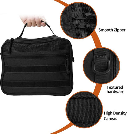 SMONT Toiletry Bag for Men Travel Toiletry Organizer Dopp Kit Travel Organizer Toiletries Bag Shaving Hygiene Bag Bathroom Hanging Men's Toiletry Bag for Short Trips Black