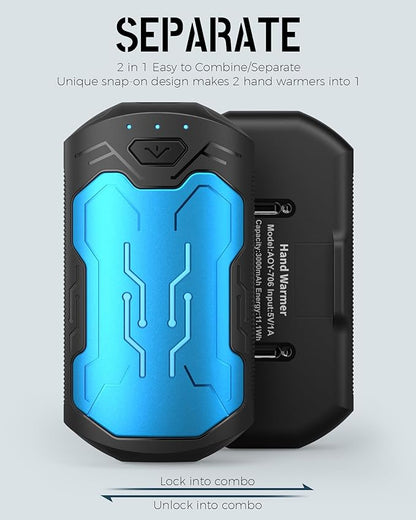 Hand Warmers Rechargeable 2 Pack, ROFWIZ 6000mAh Electric Portable Pocket Heater, are Great Warm Gifts for Women, Men, Heat Therapy, Raynauds, Outdoors, Hunting, Golf, Camping Gear