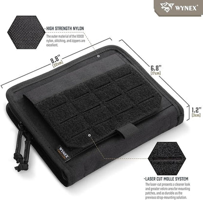 WYNEX Tactical Folding Admin Pouch, Molle Tool Bag of Laser-Cut Design, Utility Organizer EDC Medical Bag Modular Pouches Tactical Attachment Waist Pouch Include U.S Patch