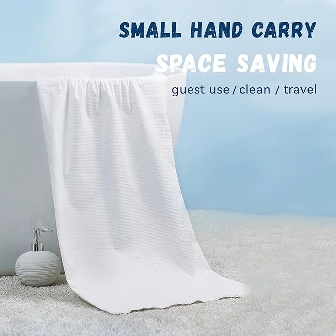 Compressed Towel Tablets - 55 * 28 in Compressed Bath Towel, 5 Psc Large Disposable Bath Towels for Travel, Compressed Cotton Bath Towels for Adults Baby Toddler Camping Hiking Swim Beach