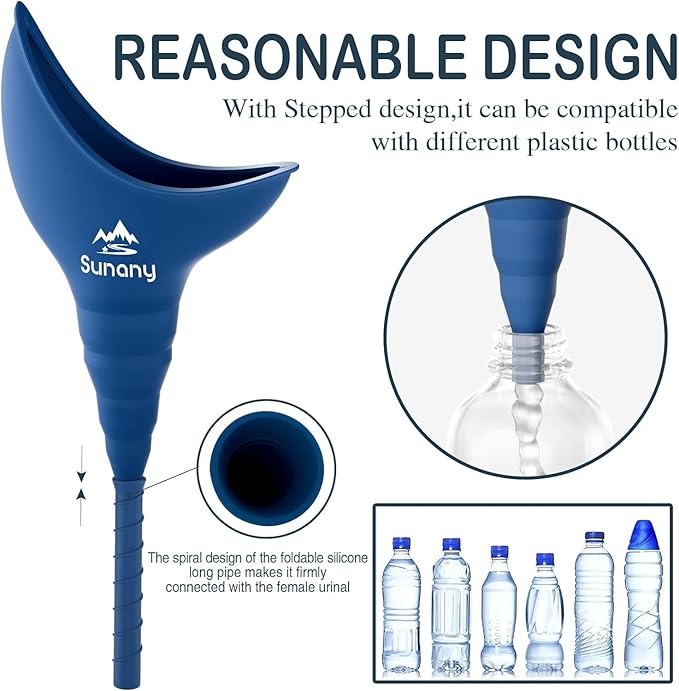 Female Urination Device, Reusable Female Urinal Silicone Women Pee Funnel Allows Women to Pee Standing Up, Portable Womens Urinal is The Perfect Companion for Camping,Outdoor,Travel