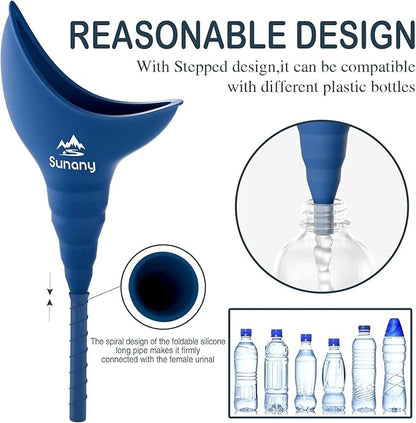 Female Urination Device, Reusable Female Urinal Silicone Women Pee Funnel Allows Women to Pee Standing Up, Portable Womens Urinal is The Perfect Companion for Camping,Outdoor,Travel