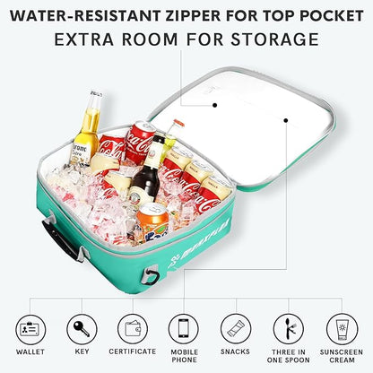 Waterproof PVC Paddleboard Cooler Deck Bag - 12 Can Soft Insulated Cooler for Paddleboarding, Camping, Kayaking