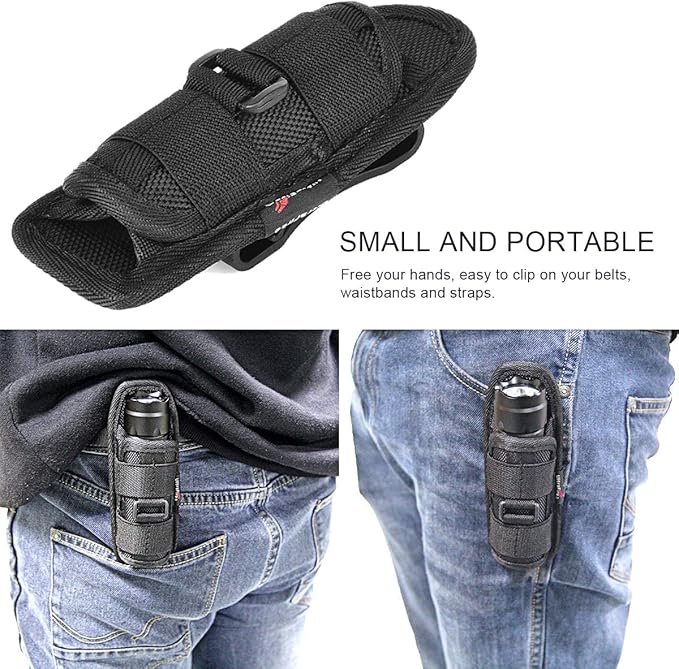 ULTRAFIRE Tactical Flashlight with Holster, Single Mode LED Flashlight 1000 High Lumen Duty Flashlights with Belt Holster and Charger, Bright Small Flash Light WF-501B