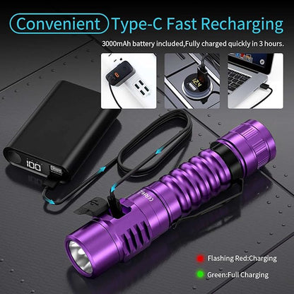 Wurkkos FC11 Powerful Little Flashlights 90CRI Maximum Output 1300LM EDC Torch,IP67 Waterproof Flashlight,Magnetic Tailcap,Great for Walking Home Use(Purple-5000K)