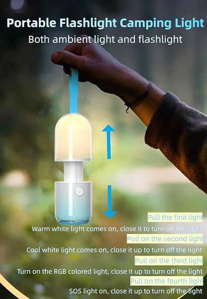 LED Flashlights -Camping Lantern Rechargeable Mini Camping Flashlights with 5 Modes, Powerful and Bright for Outdoor Use Power Outages, Hiking, Hurricane, Emergency, Home