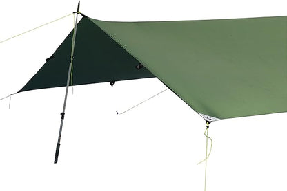 LiteOutdoors Silnylon Tarp - 11.6 Oz. - Ultralight Backpacking Tarp or Hammock Tarp (Grey, 8' x 10')