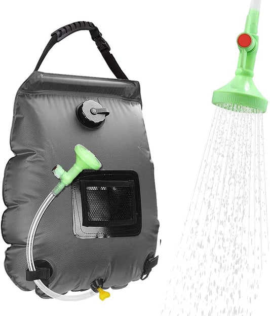 Solar Shower Bag, Solar Heating Camping Shower Bag, 5Gal(20L) Portable Camping Shower Bag, with Removable Hose and On-Off Switchable Shower Head, for Outdoor Traveling/Climbing/Hiking/Beach/Swimming