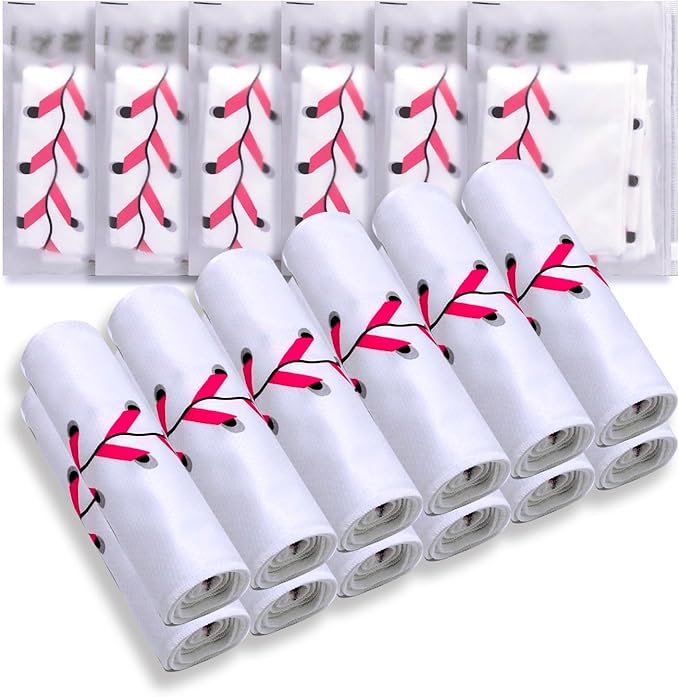 12 Pcs Cooling Towels, Breathable Chilly Towel, Individual Package 40"x12" Microfiber Towel for Coach Gift (White,Baseball)
