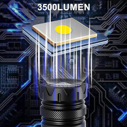 Flashlights High Lumens, Rechargeable Flashlights with COB Sidelight, 3500 Lumen Super Bright Flashlight, Magnetic Flash Light of Digital Power Display, Outdoors