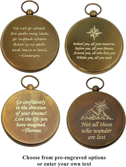 Engraved Compass for Son, Grandson | Personalized Baptism Gifts for Boys | Graduation Gift for Him