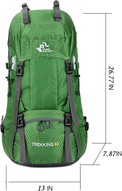 Bseash 60L Waterproof Hiking Camping Backpack with Rain Cover, Large Outdoor Sport Travel Daypack Rucksack for Climbing