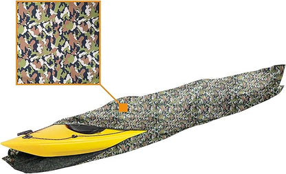 i COVER 13ft Kayak Cover- Water Resistant Heavy Duty Kayaks/Canoe Covers Fits Canoes or Paddleboards up to 13ft Long and Beam Width up to 30in, Camo