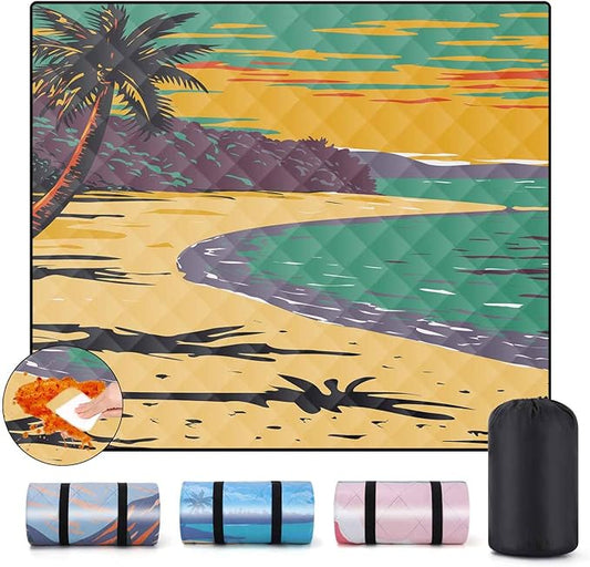 Picnic Blankets Outdoor Waterproof Sand Free 60"x80" Extra Large Beach Blanket Camping Essentials Vacation Accessories for Adults Camper Gear Must Haves Stuff Gifts Supplies for Women Couple