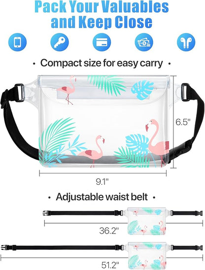 F-color Waterproof Fanny Pack - Waterproof Phone Pouch with Waist Strap - Cruise Essentials 2025 Must Haves Waterproof Pouch Dry Bag Keep Phone Valuables Safe for Beach Kayaking Boating Fishing