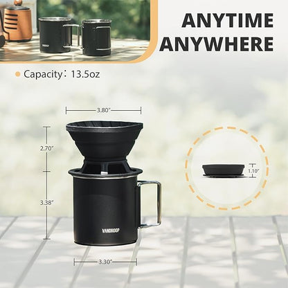 Portable Pour Over Coffee Maker Set, Collapsible Silicone Coffee Dripper Set, Perfect for Travel, Camping, Home