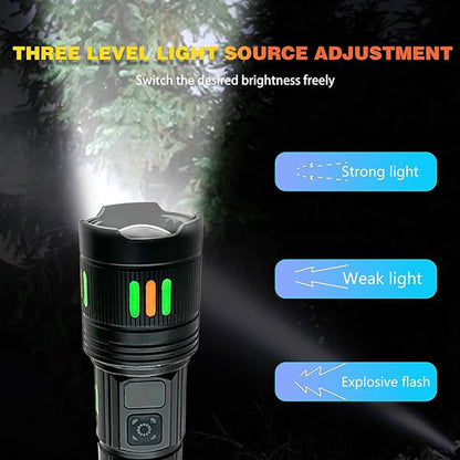 Flashlights Rechargeable High Lumens, Super Bright Flashlight, Adjustable Tactical Flashlight Waterproof Handheld Flash Light LED Flashlight for Emergencies, Camping, Hiking