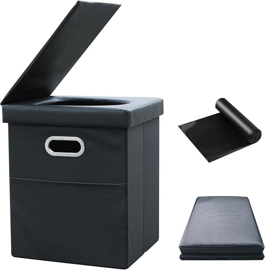 Portable Toilet For Adults,XL Camping Toilet Portable Potty for Adult, Foldable Portable Toilet for Camping Car Boat Hiking Beach RV