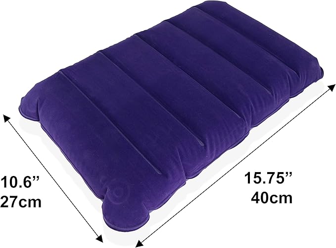 Sleeping Bag Liner, Blue Microfiber Adult Sleep Sack Travel Sheet with Zipper for Camping or Traveling Complete with a Carry Bag and Inflatable Pillow