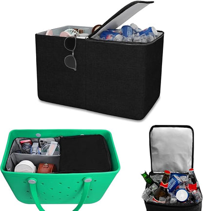 Cooler Organizer for Bogg Bag Accessories for Bogg Bags X Large Original Polyester Ice Chest with Divider Tray Portable Floating Cooler Leak-Proof with Zipper