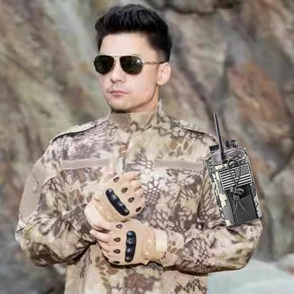 Molle Radio Pouch Holster Tactical Holder Duty Belt Accessories Military Heavy Bag for Two Ways Walkie Talkies Adjustable Storage with 1 Pack Patch