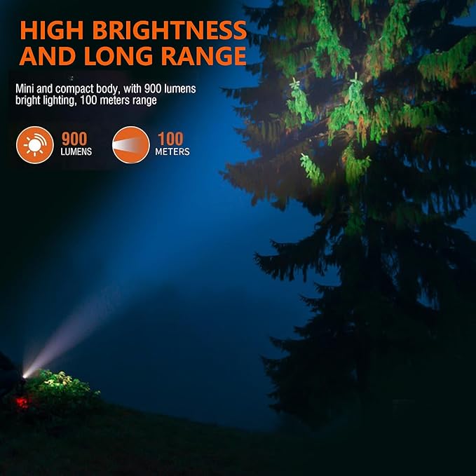 Mini Keychain Flashlight Rechargeable Flashlights: LED High Lumens Magnetic Flash Light with 7 Modes Fidget Gifts for Camper Emergency Gear Waterproof Tactical Camping Essentials