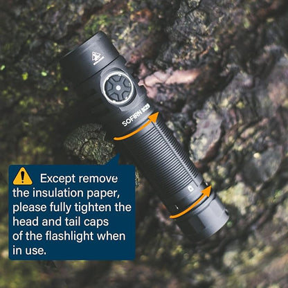 sofirn SC29 Led Flashlight Rechargeable 3000 Lumen, Small Powerful Flashlight with USB C Handle Pocket Flashlight, Long Battery Life, IP68 Waterproof for Emergencies, Dog Walking