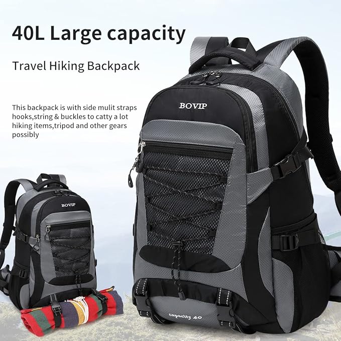 40L Hiking Backpack Waterproof Lightweight Daypack Travel Sports Camping Backpack for Men Women