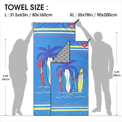 4Monster Microfiber Beach Towel Quick Dry,Super Absorbent Lightweight Travel Towel for Swimmers, Sand Free Camping Towel, Beach Towels for Pool, Swim, Water Sports,Yoga,Gym,Backpacking