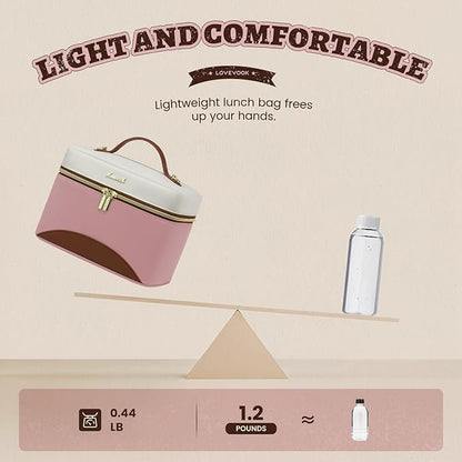 LOVEVOOK Lunch Box for Women,Large Adult Insulated Lunch Bag for Women,Leakproof Cooler Bag for Office Picnic Hiking Beach,Lunch Tote Bag with Adjustable Shoulder Strap