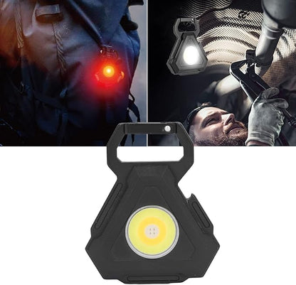 Keychain Flashlight 500 Lumens Portable Bottle Opener 7 Lights Modes USB Charging COB Keychain with Magnet Base for Fishing Walking Camping