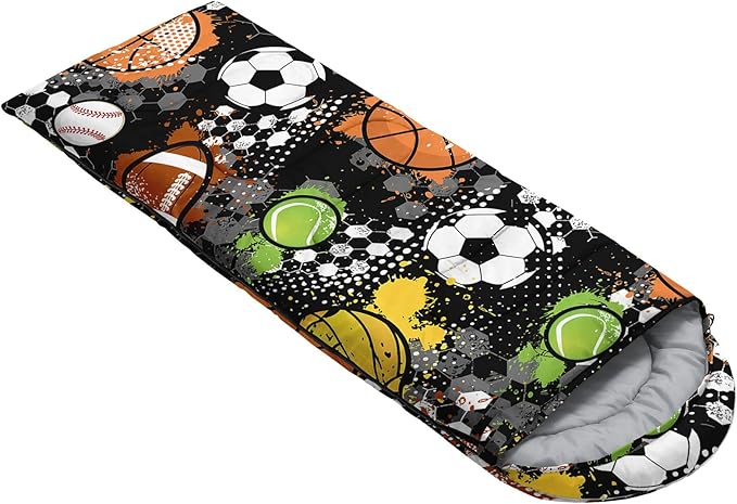 Kids Sleeping Bag for Boys Girls,Cute Puppy Print-Lightweight Warm Portable Outdoor Indoor-Waterproof Cold Weather Resistant Sleeping Bag for Camping Hiking